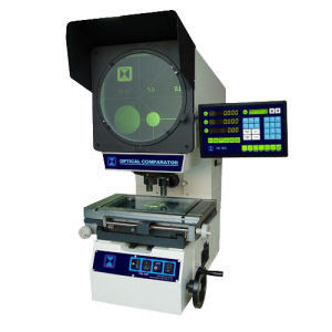 Multi-lens optical comparator for measuring 2-D sizes of connector, spring, mold